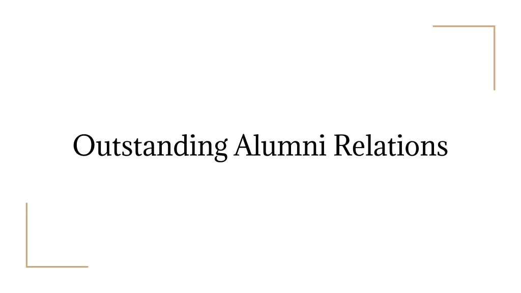 outstanding alumni relations