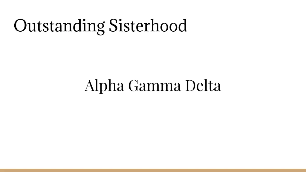 outstanding sisterhood 1