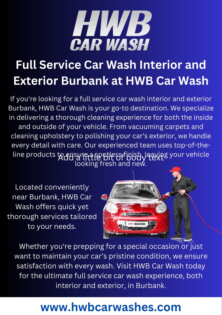 full service car wash interior and exterior