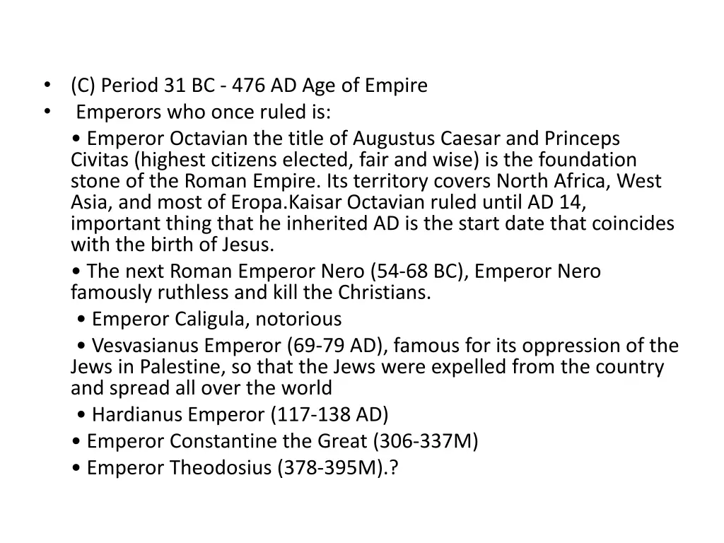 c period 31 bc 476 ad age of empire emperors