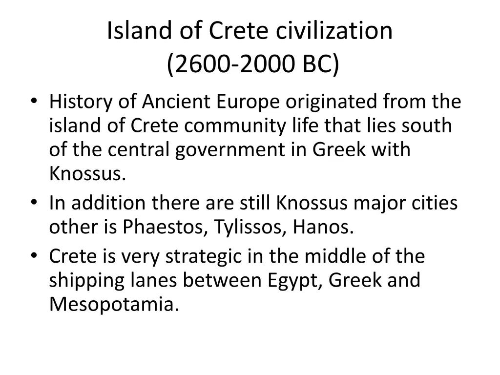 island of crete civilization 2600 2000 bc history