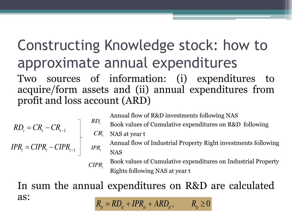 constructing knowledge stock how to approximate