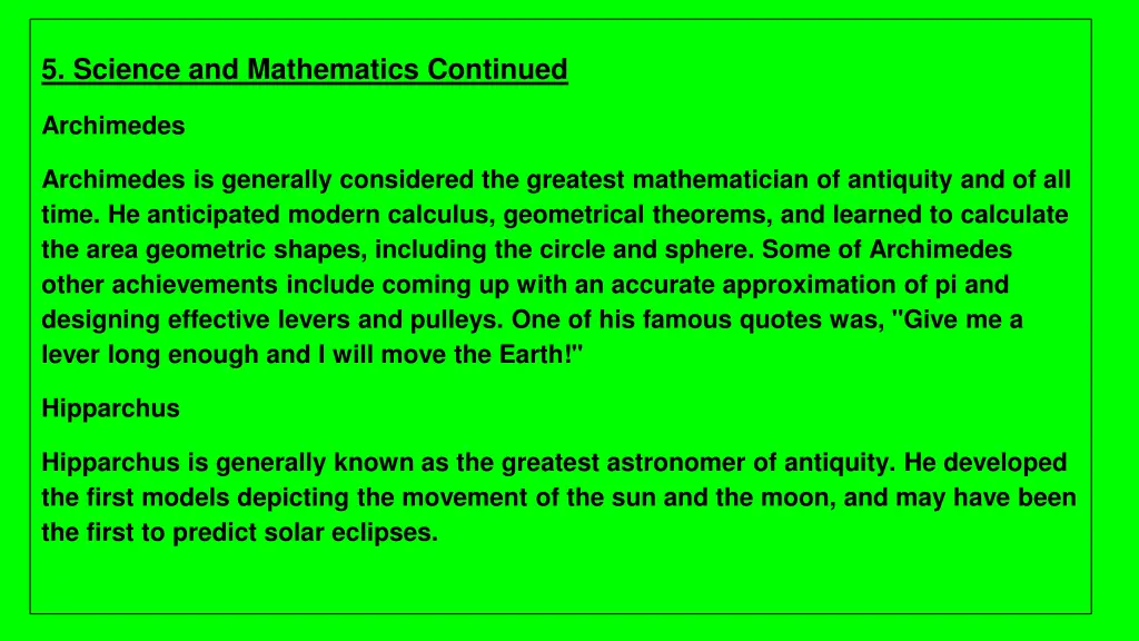 5 science and mathematics continued