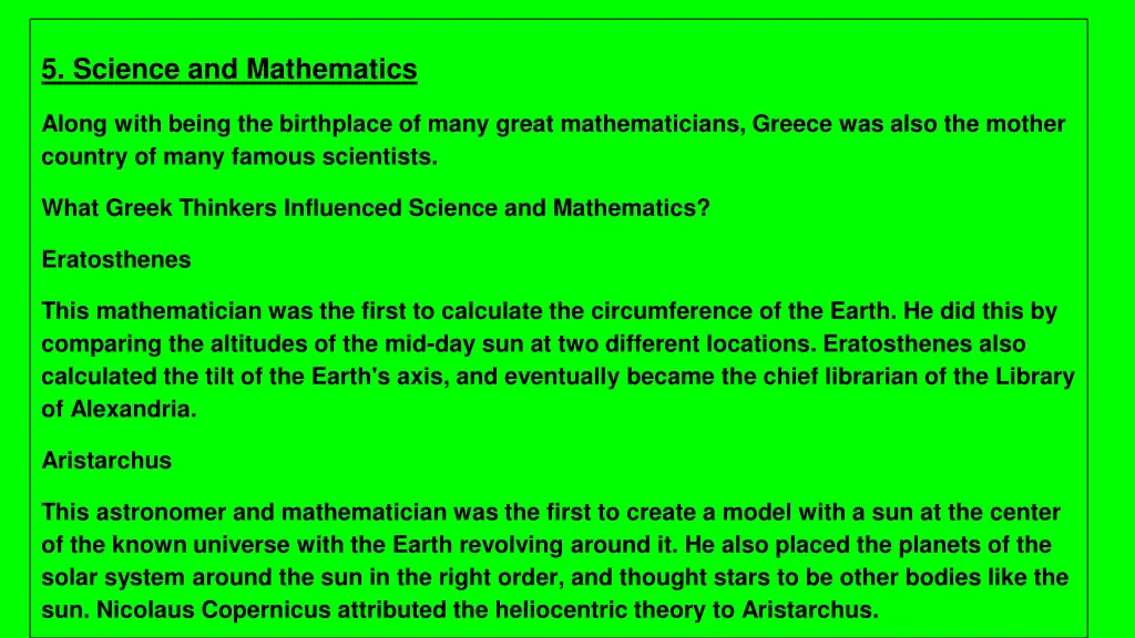 5 science and mathematics