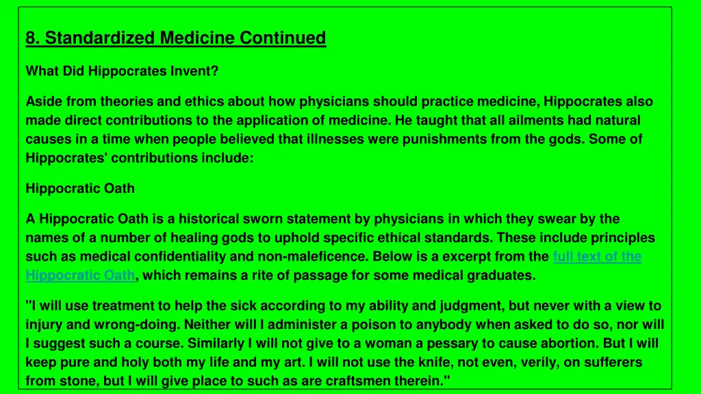 8 standardized medicine continued