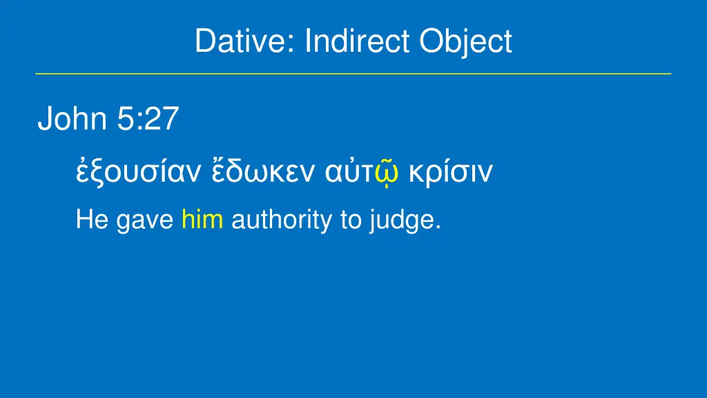 dative indirect object