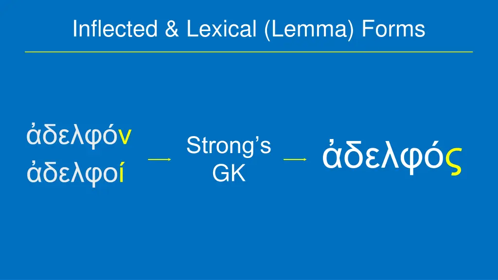 inflected lexical lemma forms