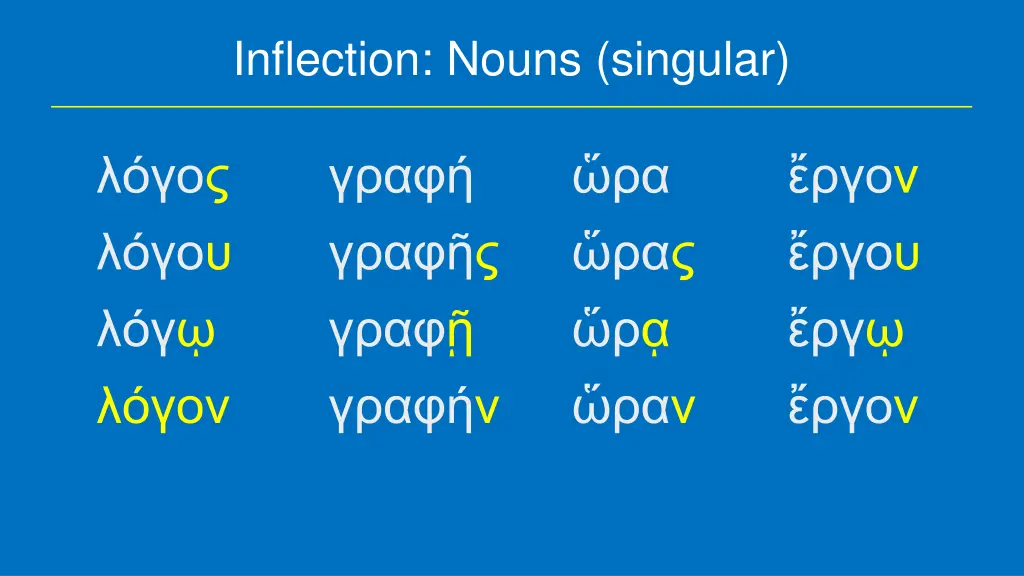 inflection nouns singular