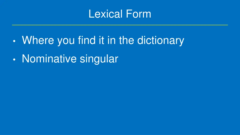 lexical form