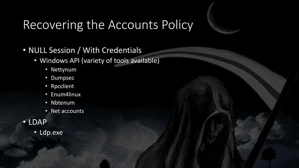 recovering the accounts policy