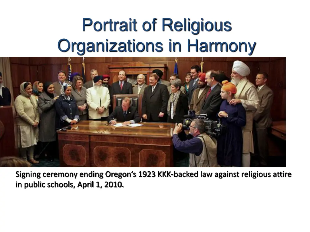 portrait of religious organizations in harmony