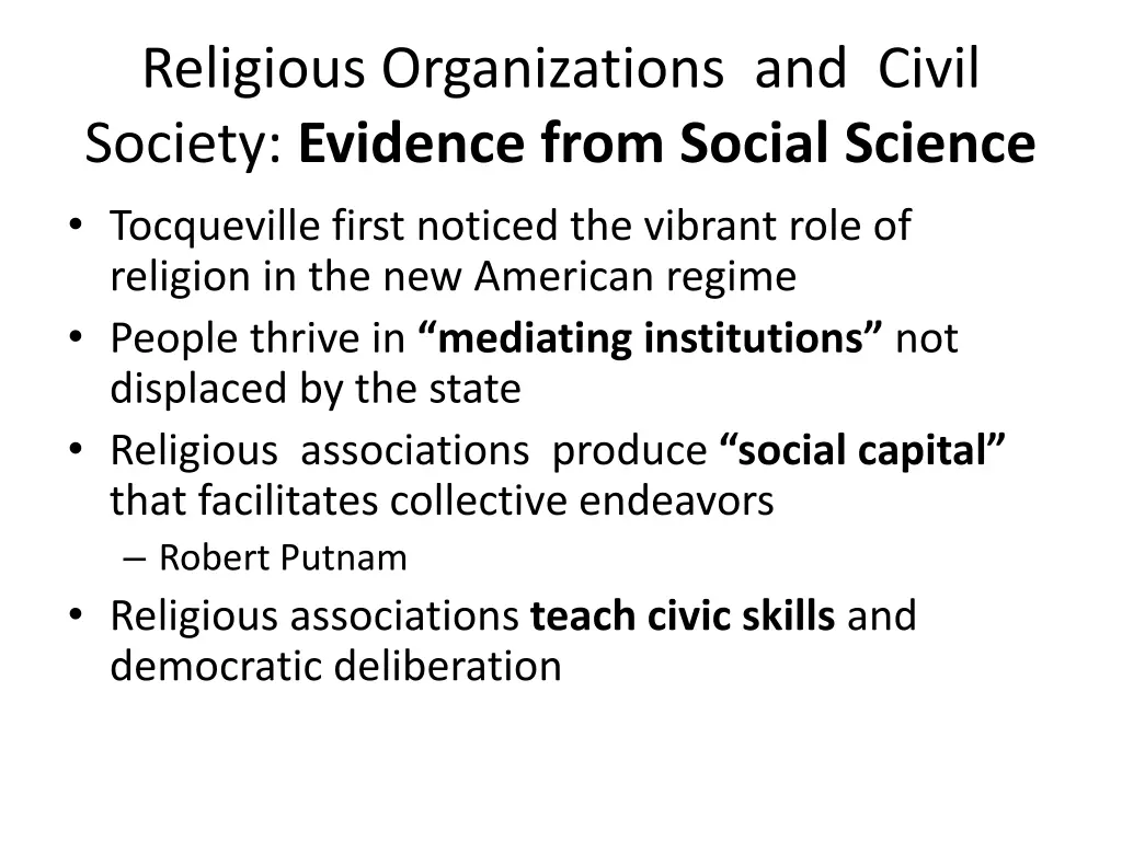 religious organizations and civil society