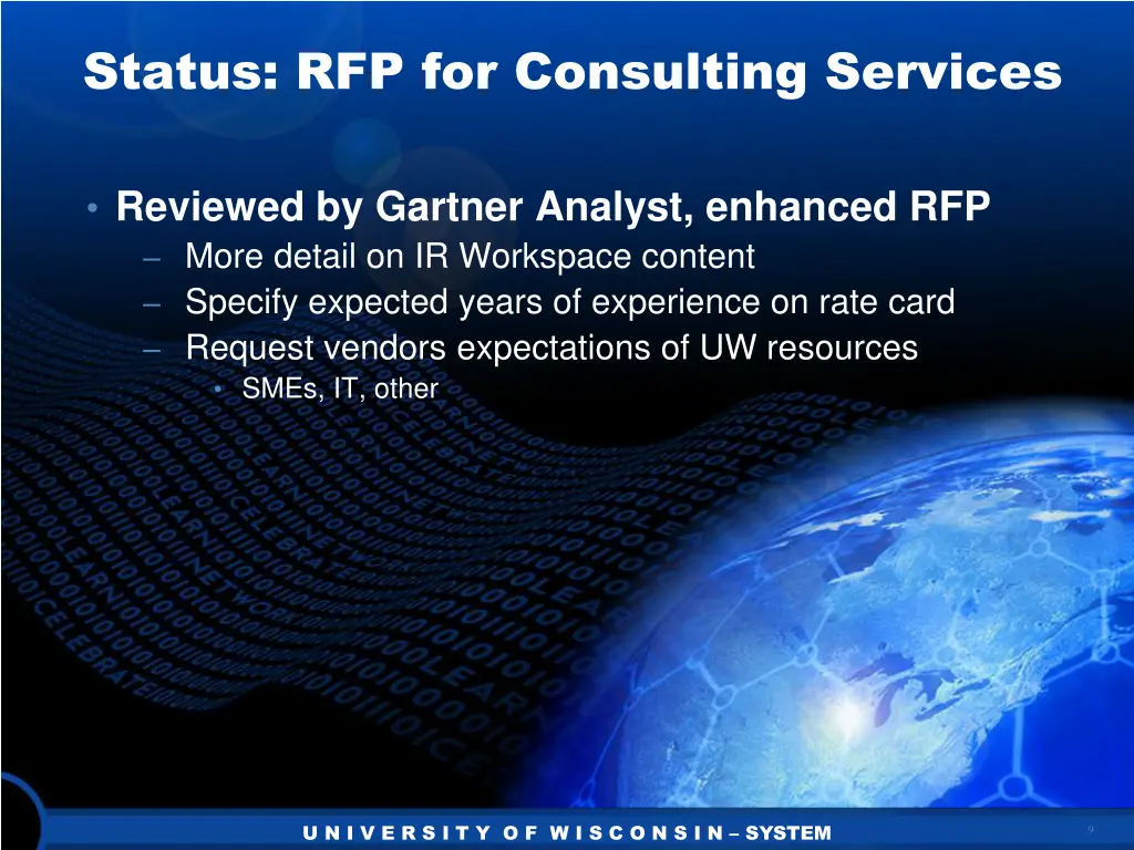 status rfp for consulting services