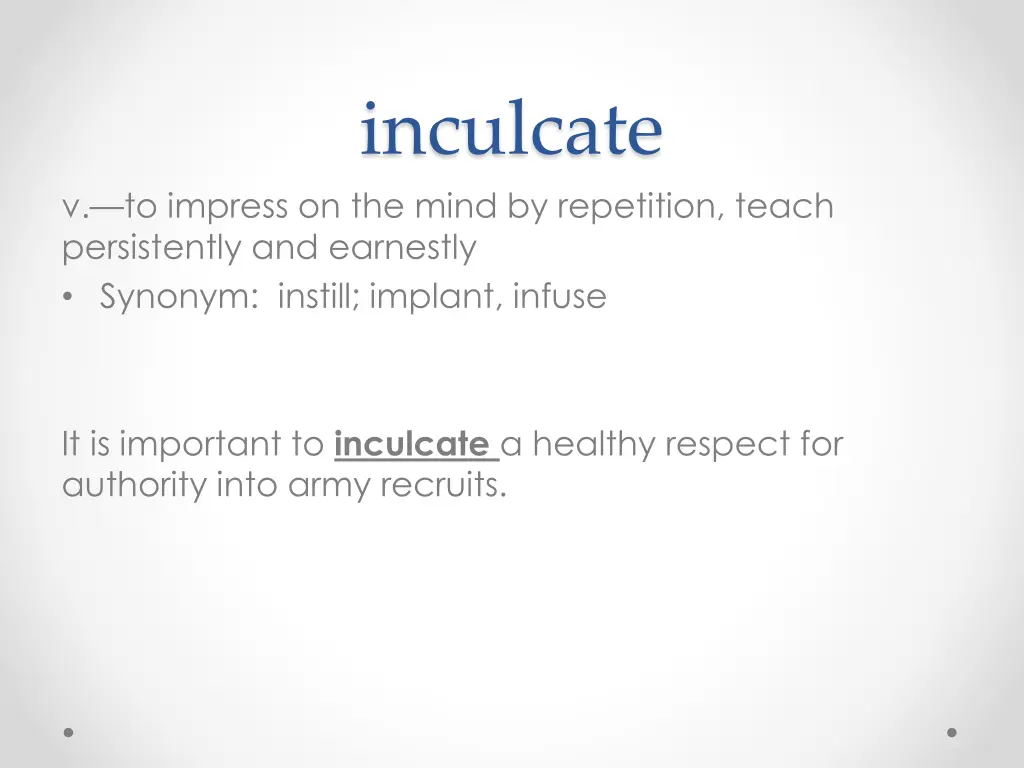 inculcate