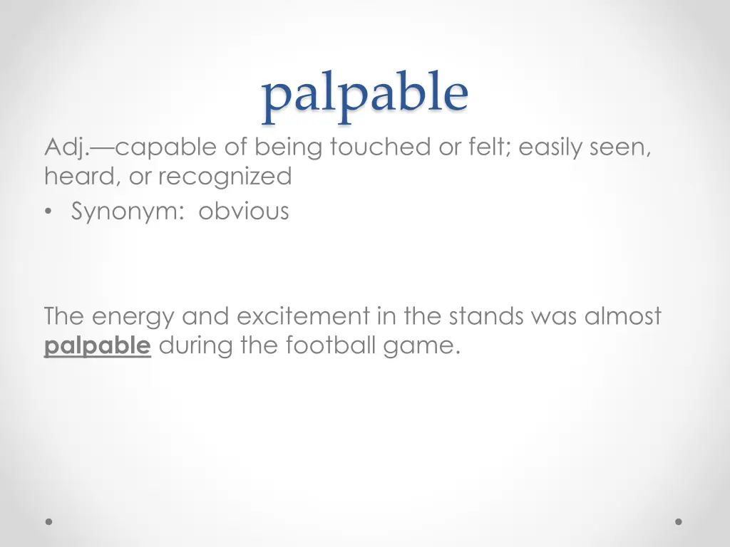 palpable