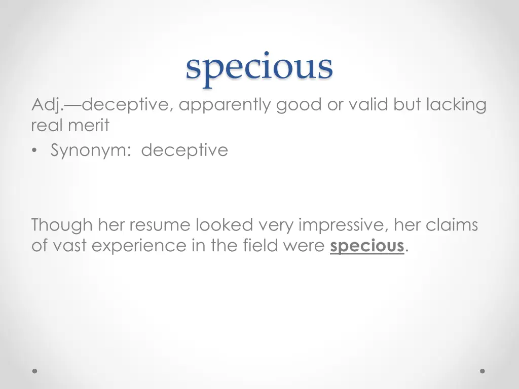 specious