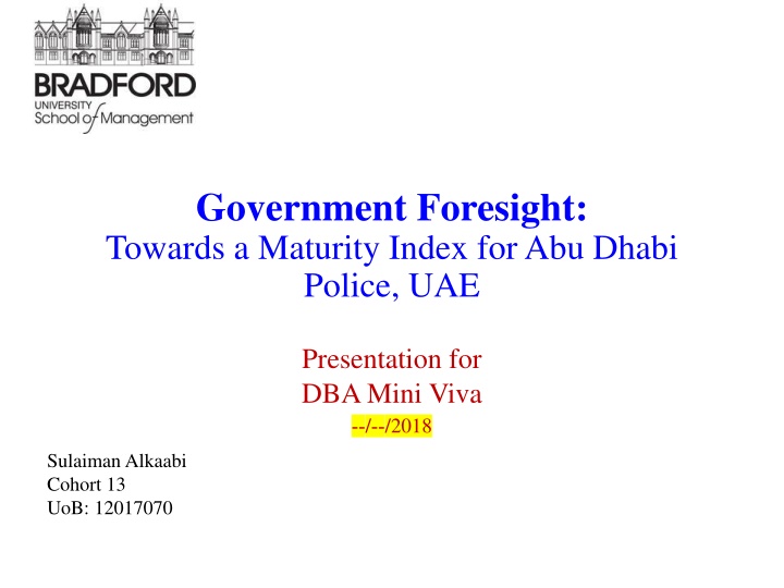 government foresight towards a maturity index