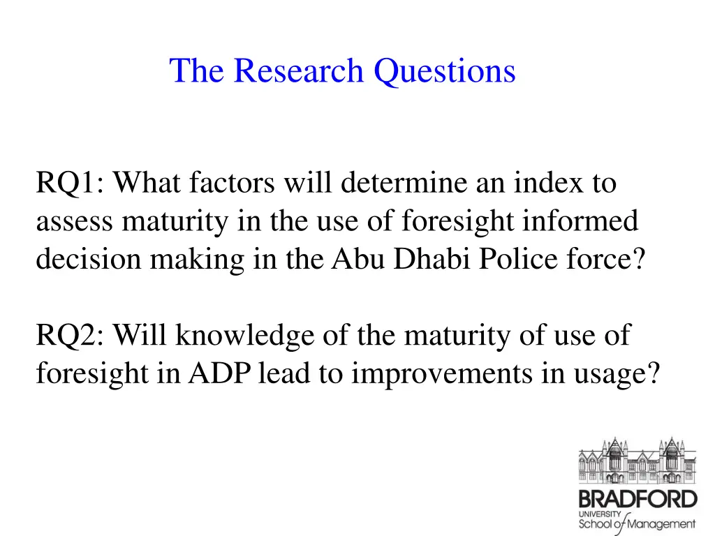 the research questions