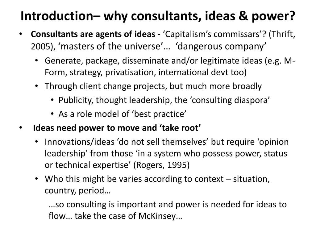 introduction why consultants ideas power