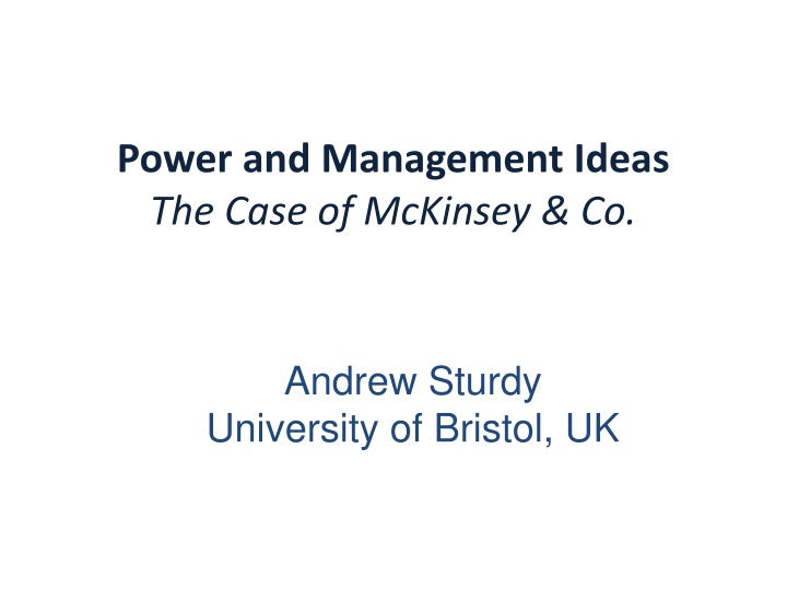 power and management ideas the case of mckinsey co