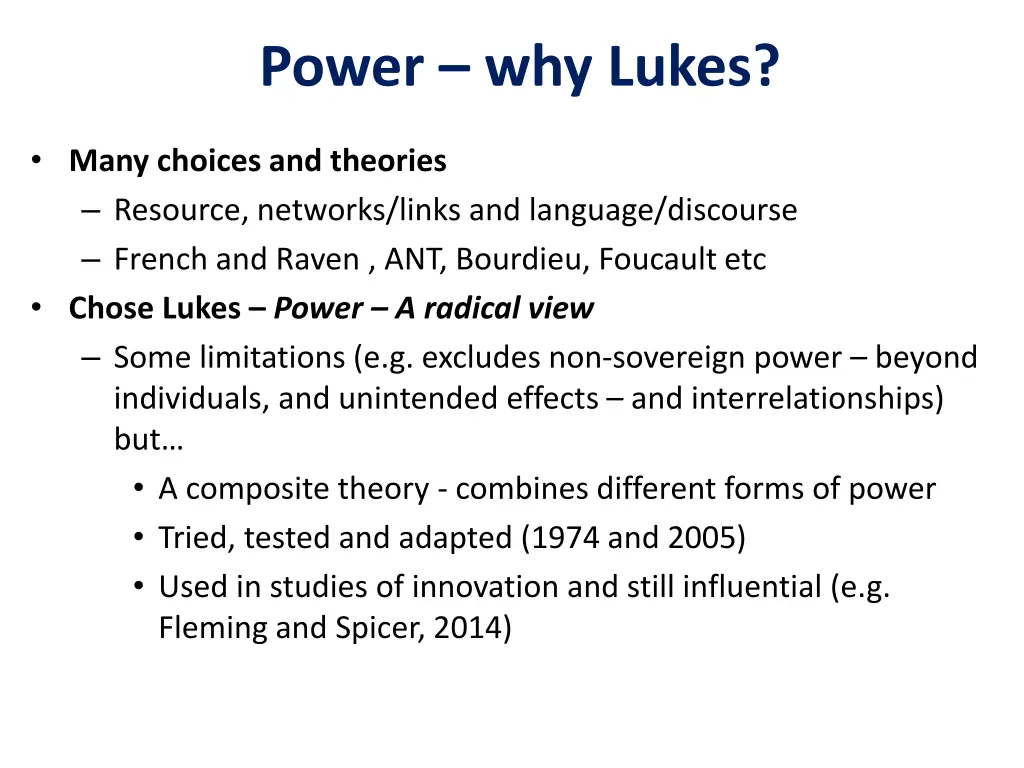 power why lukes