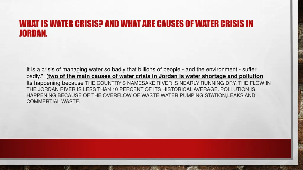 what is water crisis and what are causes of water