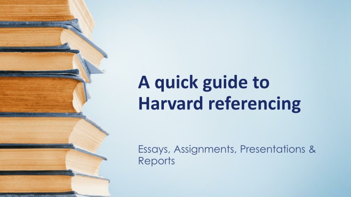 a quick guide to harvard referencing