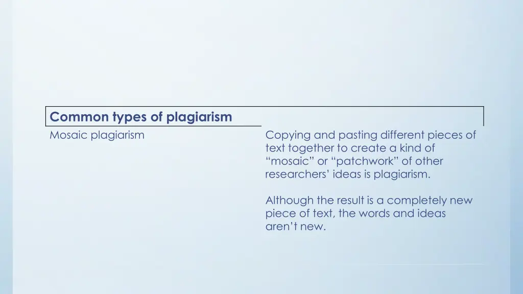 common types of plagiarism mosaic plagiarism