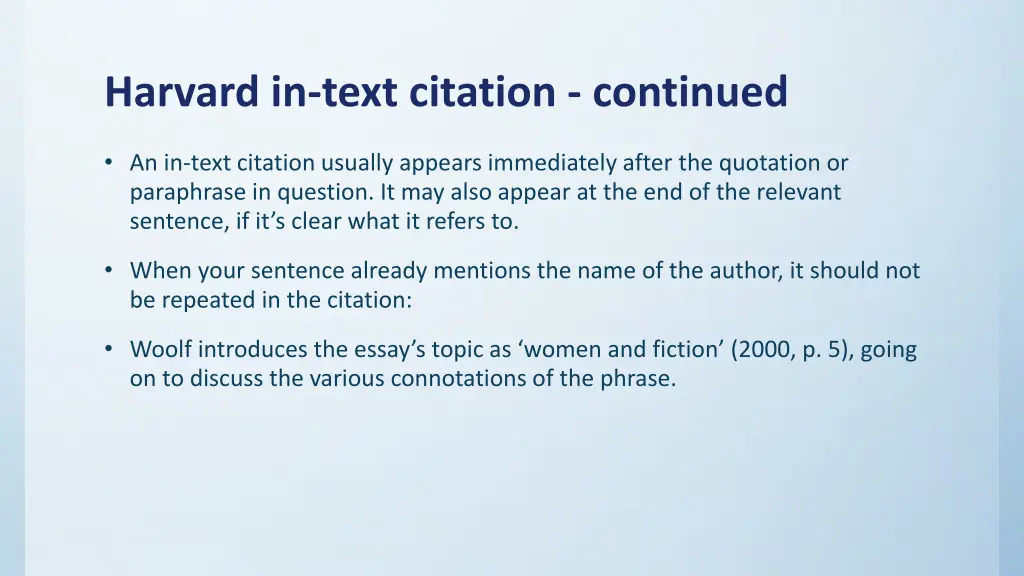 harvard in text citation continued