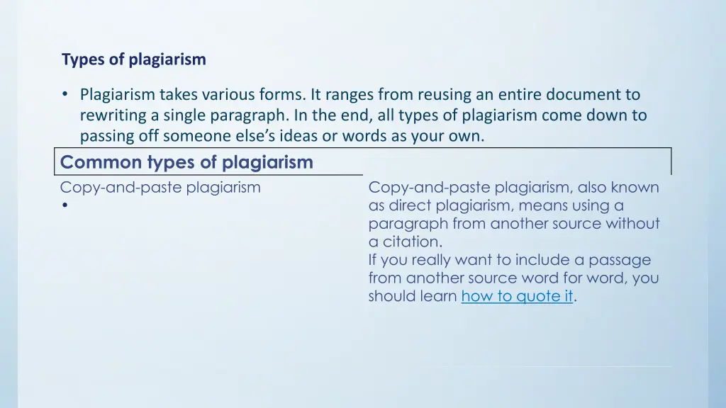 types of plagiarism