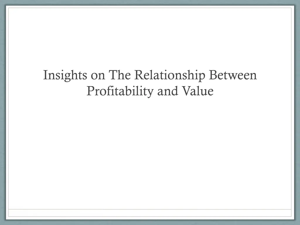 insights on the relationship between