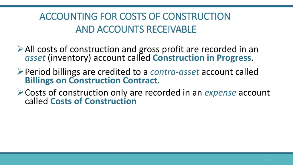 accounting for costs of construction accounting