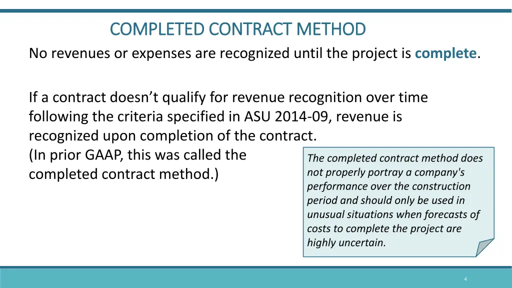 completed contract method completed contract