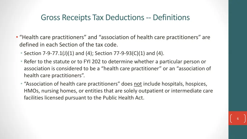 gross receipts tax deductions definitions