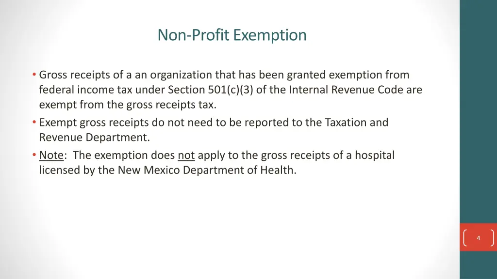 non profit exemption