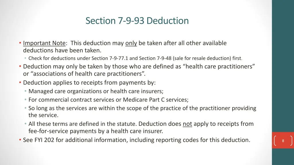 section 7 9 93 deduction