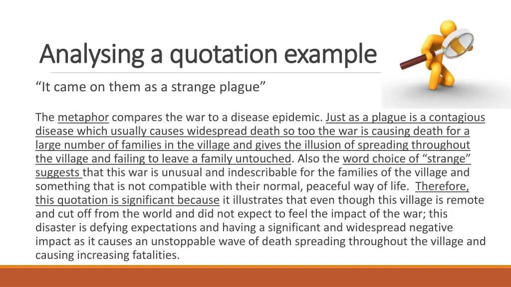 analysing a quotation example analysing