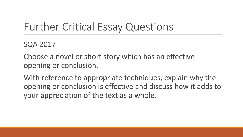 further critical essay questions 2