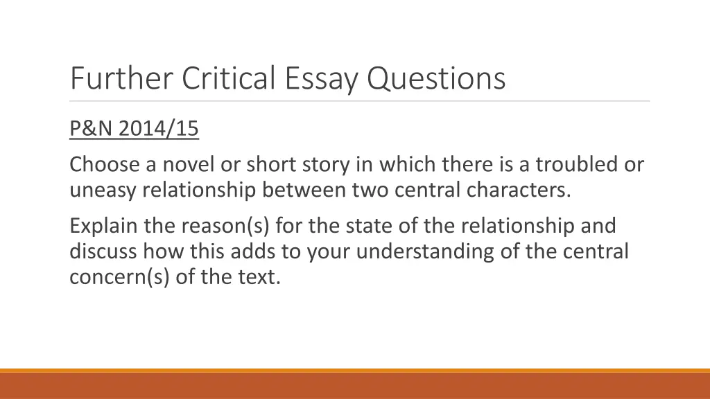 further critical essay questions