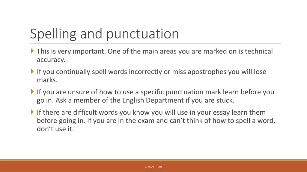 spelling and punctuation