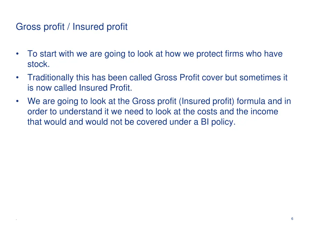 gross profit insured profit