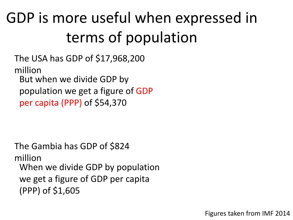 gdp is more useful when expressed in terms