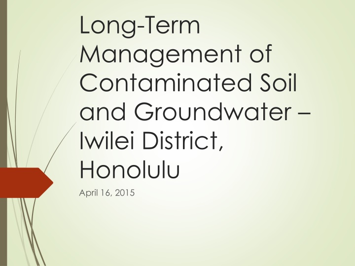 long term management of contaminated soil