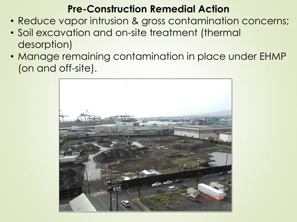 pre construction remedial action reduce vapor