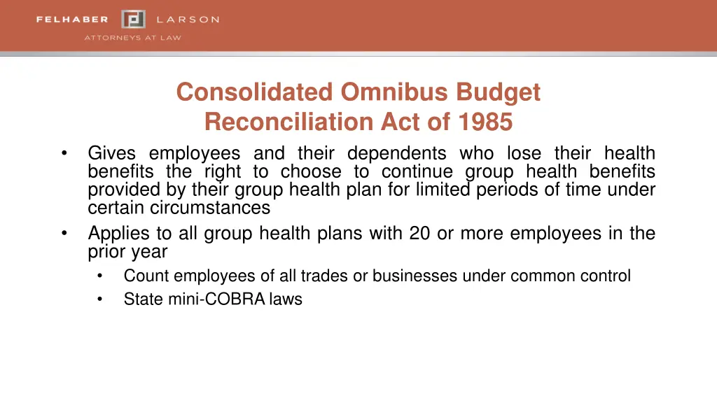 consolidated omnibus budget reconciliation