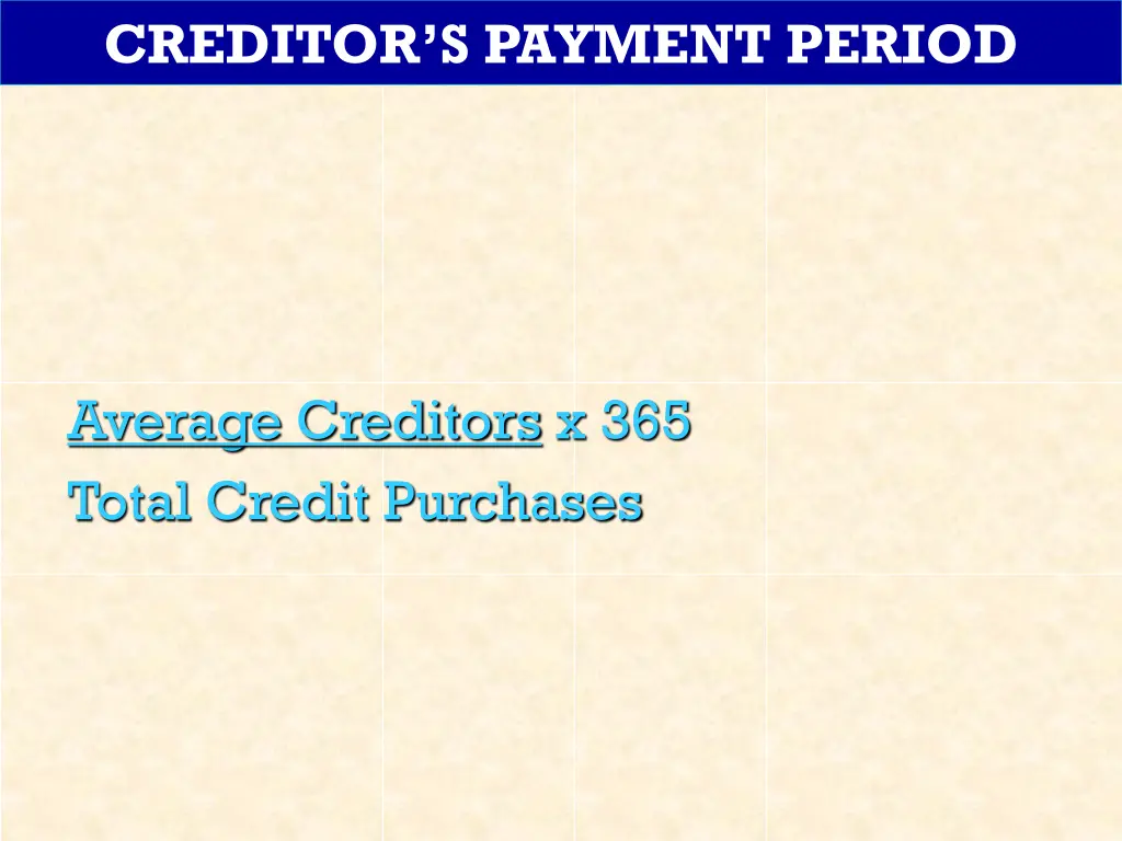 creditors payment period creditor s payment period