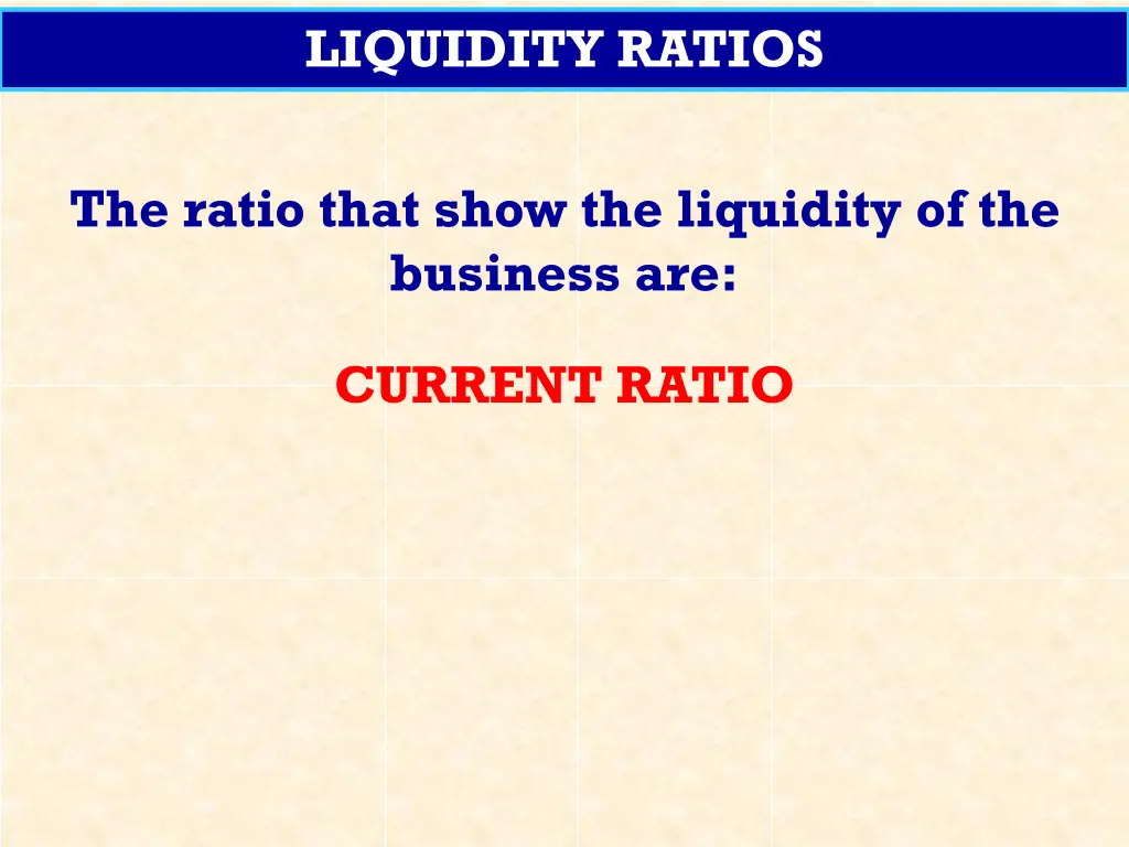 liquidity ratios