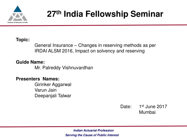 27 th india fellowship seminar