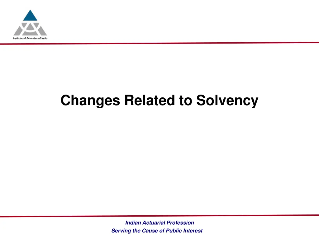 changes related to solvency