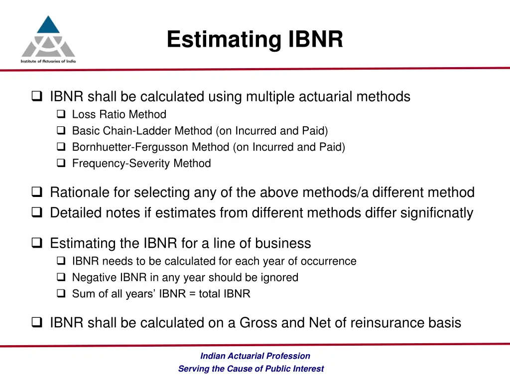 estimating ibnr